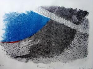 titolo: Aria Acqua Fuoco Nero, frammento 5tecnica: litografia su pietraanno 2020mm 225 x 330